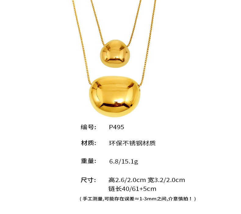 谜丽 欧美风简约圆形吊坠项链不锈钢18K真金轻奢通勤颈链百搭配饰详情17
