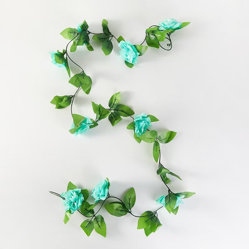 仿真九头玫瑰花藤塑料花藤条绿叶假花装饰管道装饰空调管装饰详情5