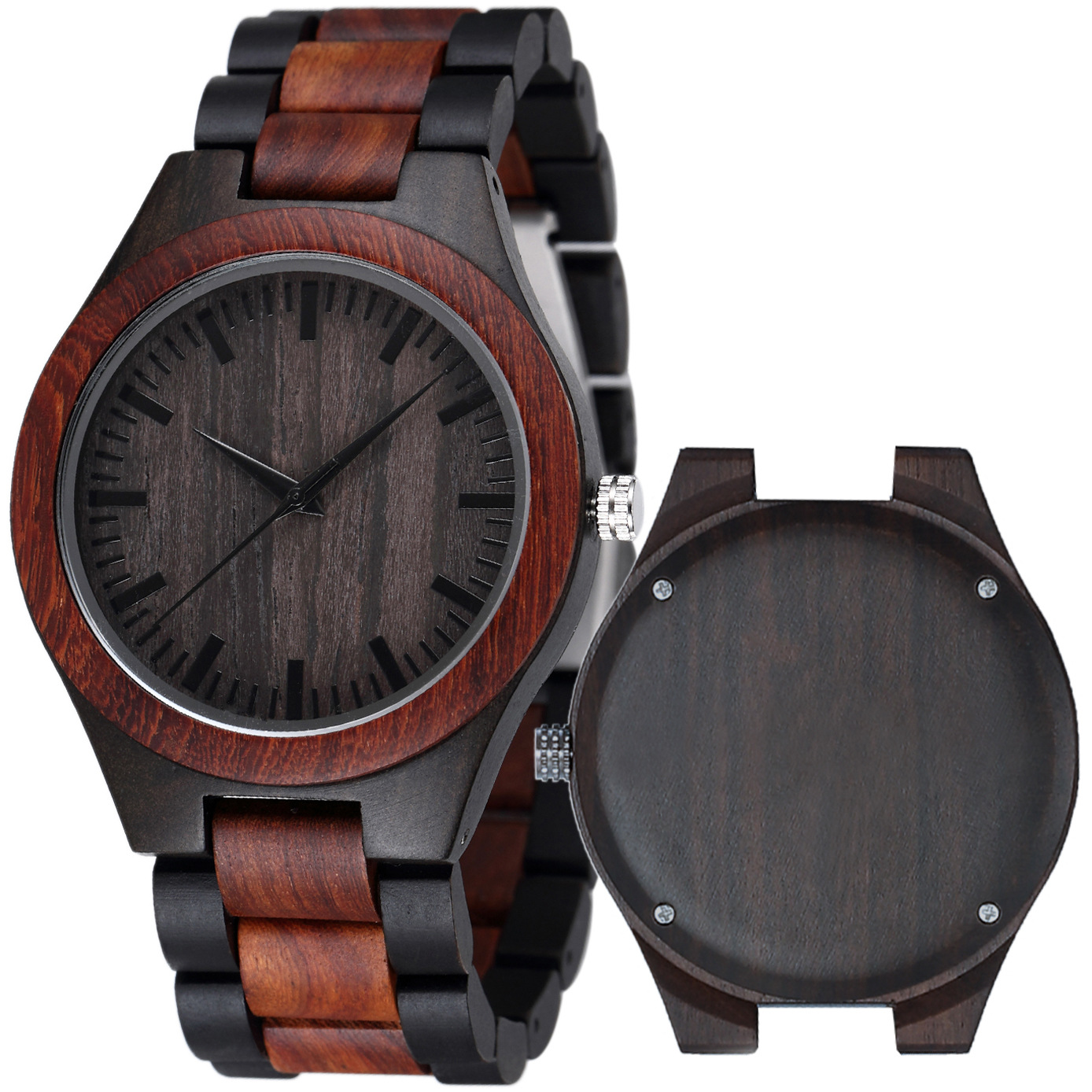 大表盘石英木表新款DIYwristwooden日本2035机芯现货支持一件代发详情26