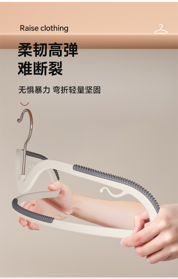 Anti-slip and traceless clothes hanger, home wardrobe with a shortened neck, short anti-shoulder corner, and a rotatable clothes drying rack. Modern style pic 8