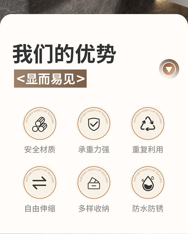 吸盘毛巾架卫生间免打孔强力壁挂浴巾架浴室置物架伸缩毛巾杆跨境详情3