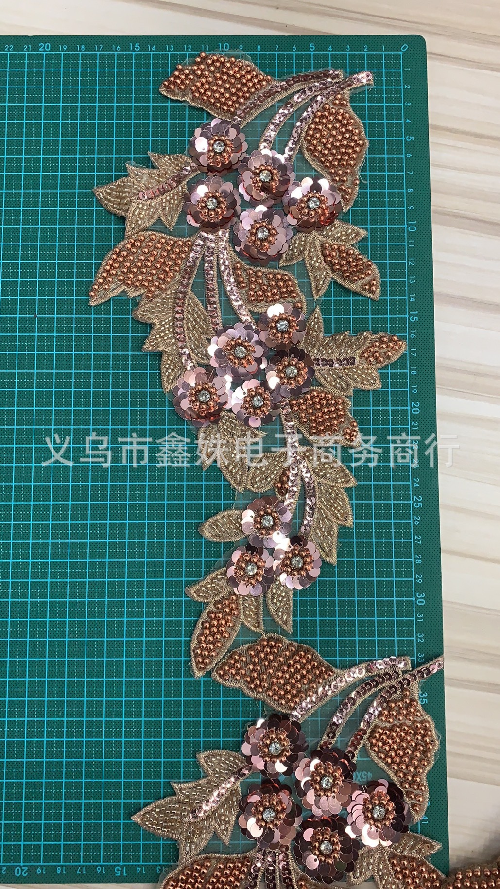 New machine-embroidered beaded mesh fabric barcode accessories mesh fabric wedding dress and evening gown beaded DIY accessory cloth stickers pic 6