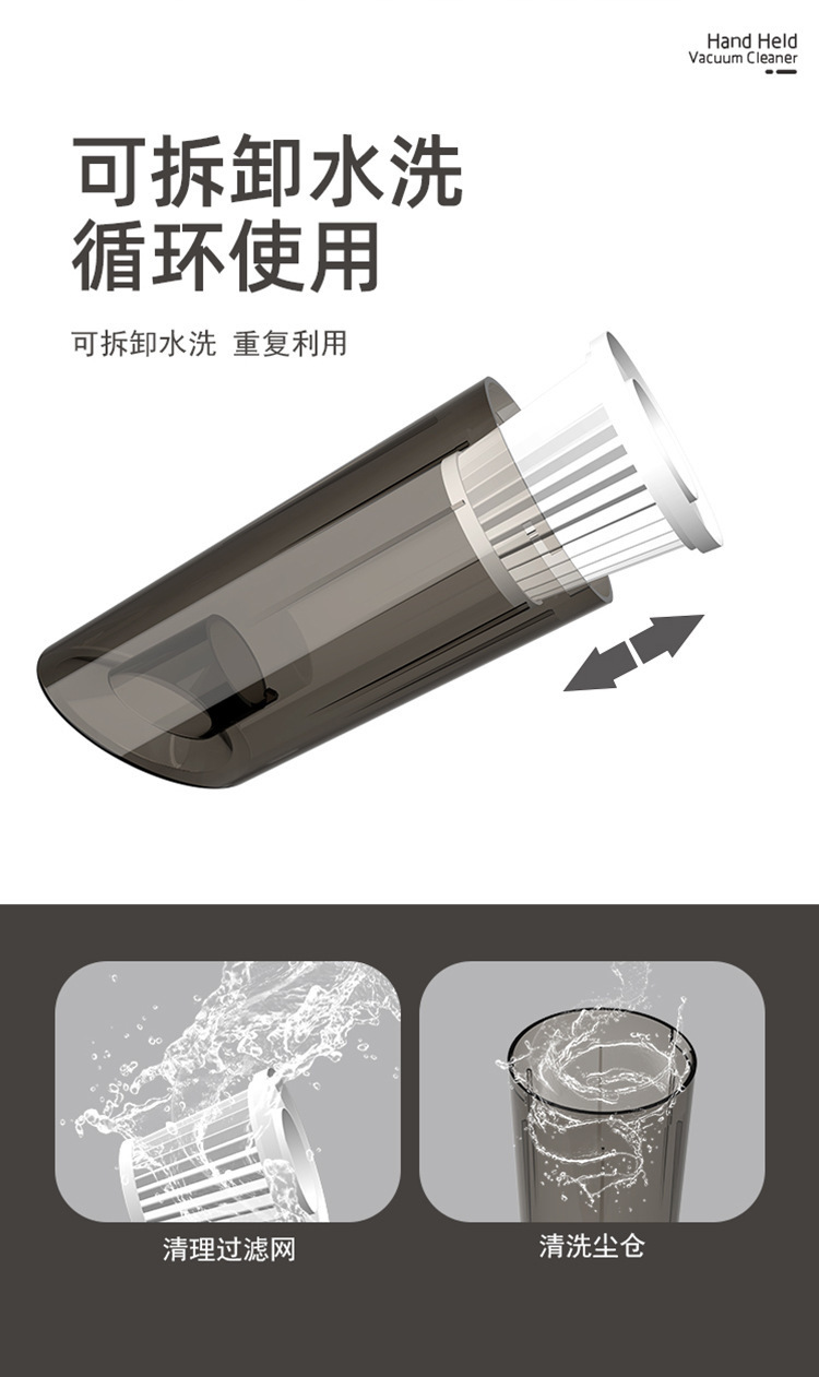 手持吸尘器家车两用无线吸尘机便携式除螨拖地车载清洁无线便携详情7