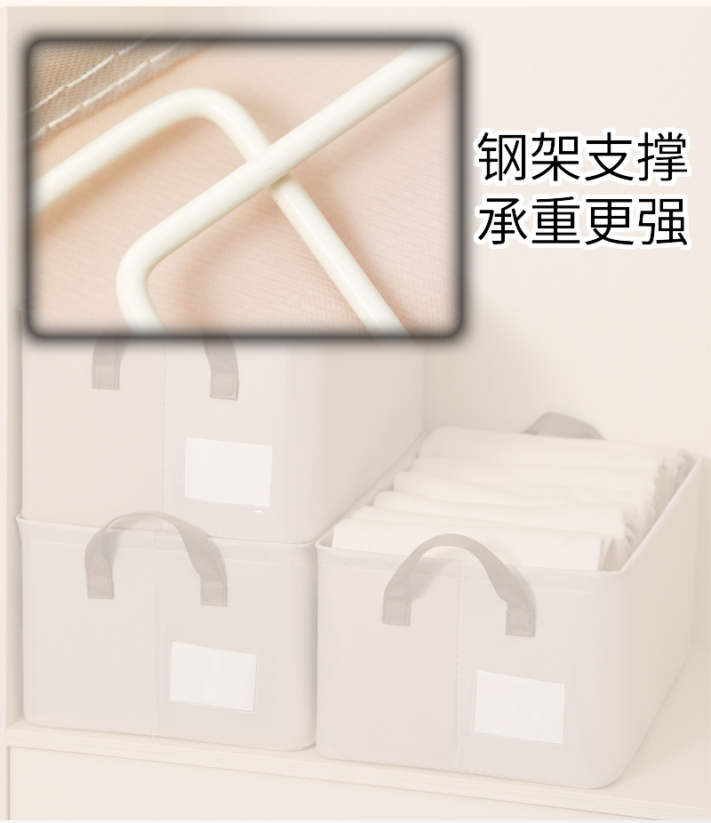 The new Huadani Morandi color clothing storage basket is a bestseller by the organizer. It is a household fabric storage box pic 12
