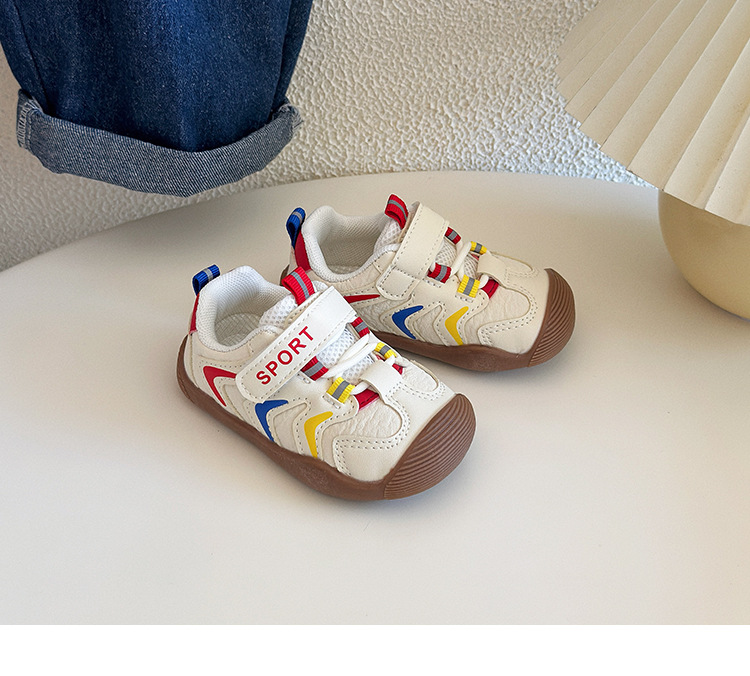 宝宝学步鞋0-3岁秋季新款婴幼儿皮面防滑运动鞋男女童机能鞋代发详情10