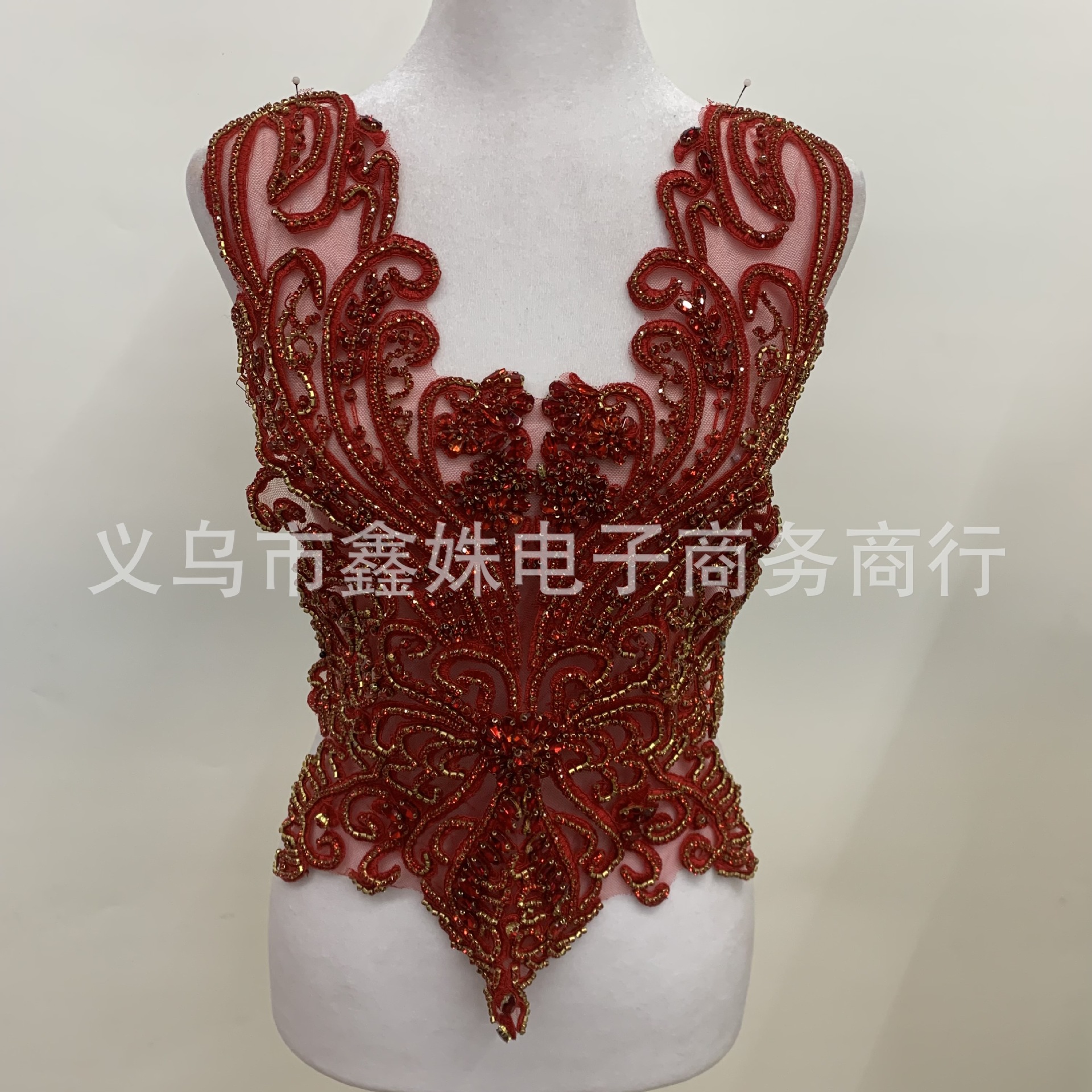 Hand-stitched tight-fitting wedding dress and evening gown, crystal decals, high-end rhinestone clothing accessories pic 1