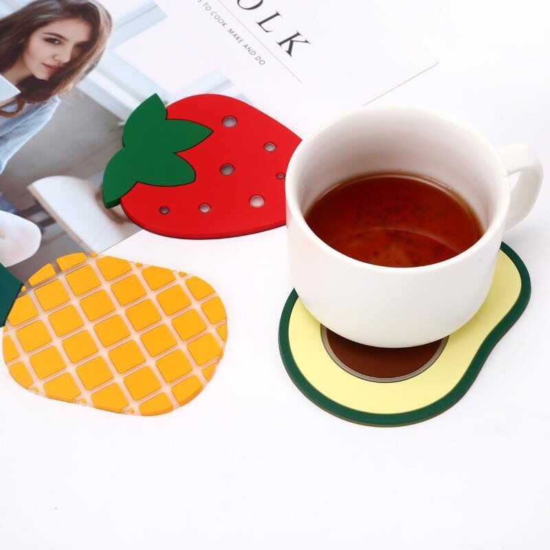卡通水果杯垫 柠檬PVC软胶隔热茶杯垫酒吧装饰品餐垫厂家批发详情8