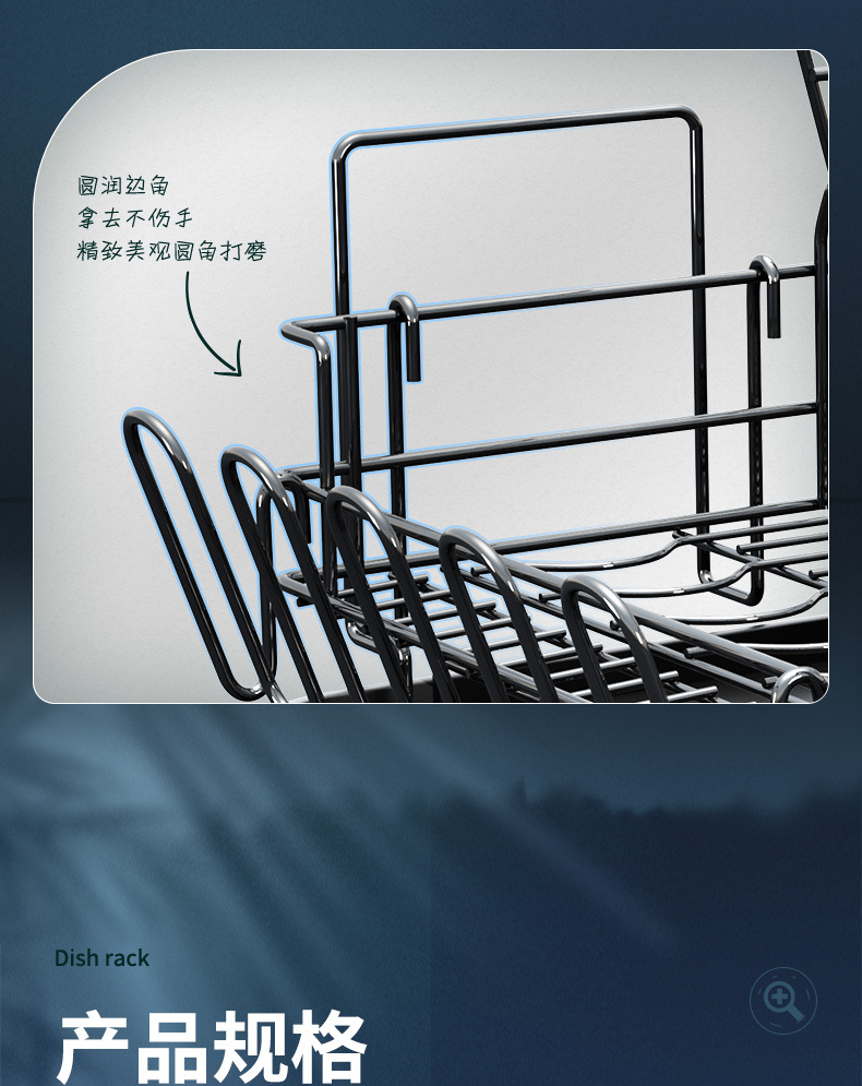 Cross-border Amazon bowl and plate draining rack, double-layer multi-functional bowl and chopstick storage rack, household kitchen water cup storage rack pic 26