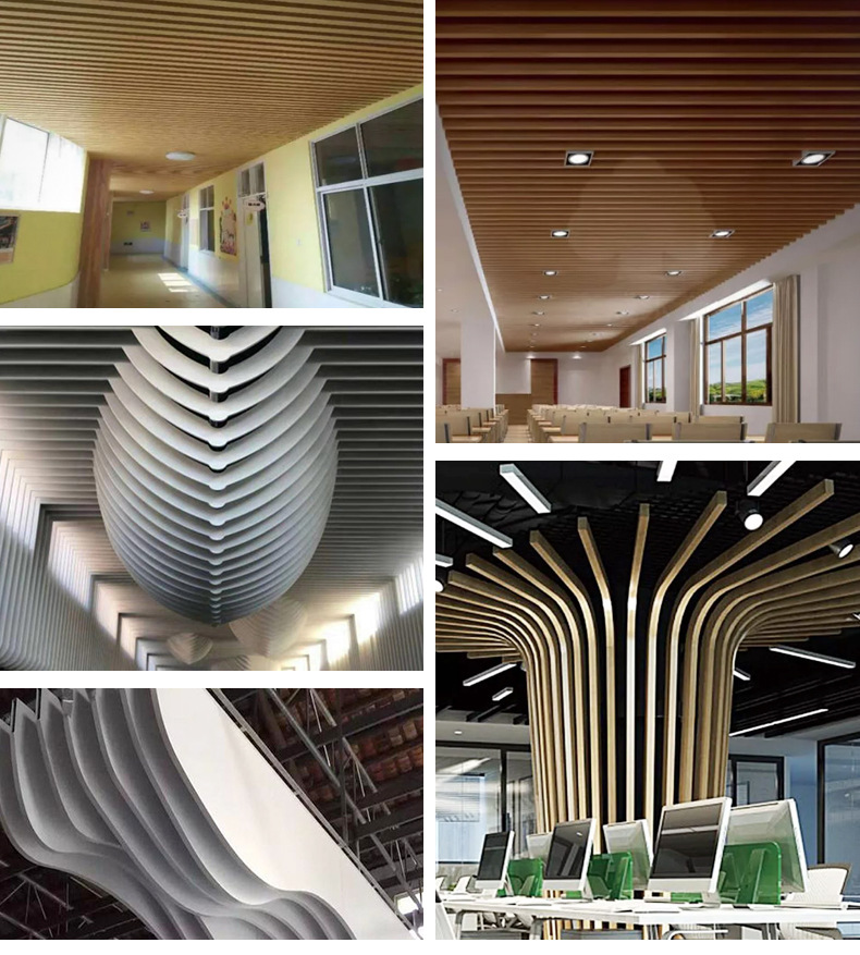 Arc-shaped aluminum square tube aluminum single panel curtain wall, shaped aluminum plate, bent aluminum square tube exterior wall, storefront background, wavy aluminum single panel pic 18