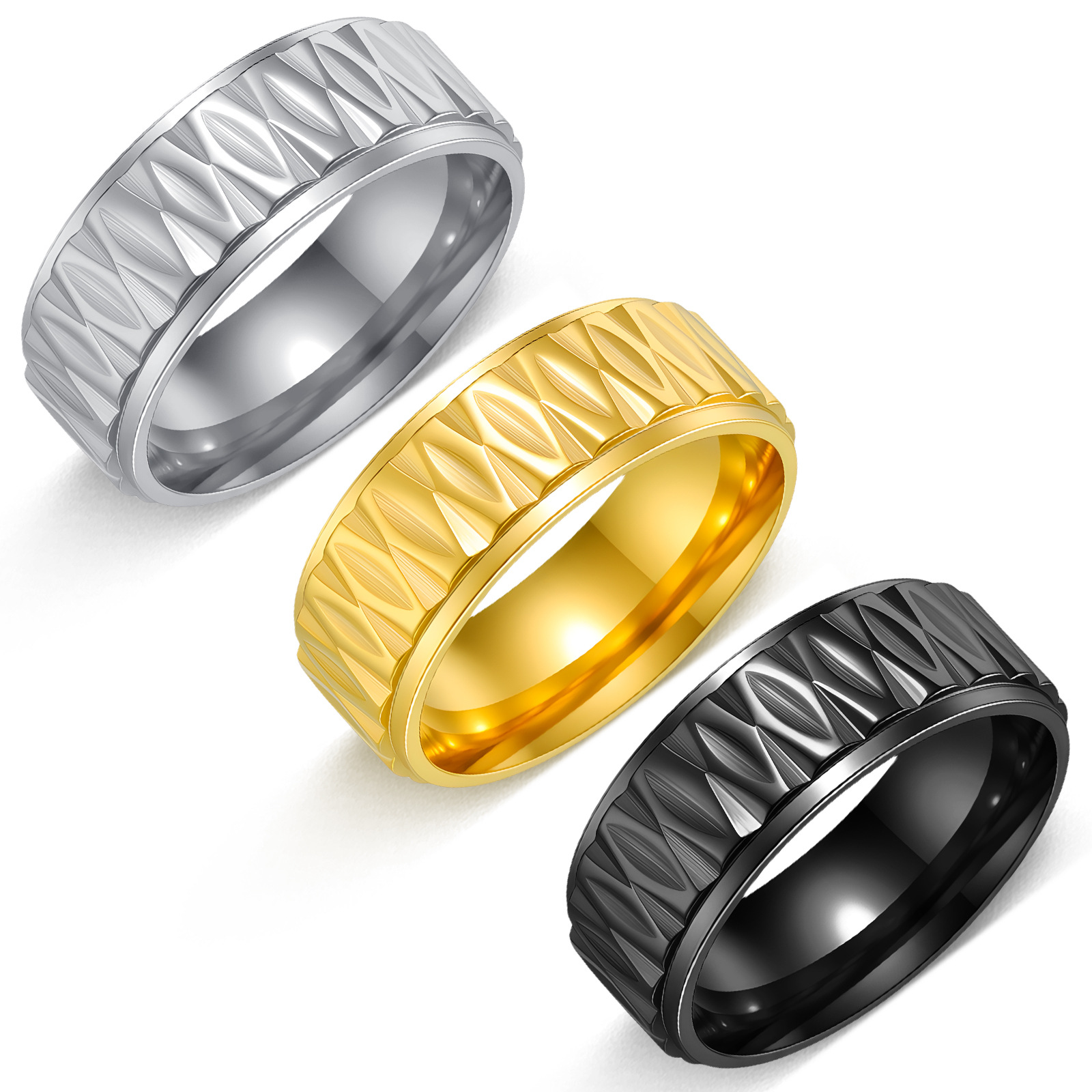 TEMU, a new cross-border Amazon product from Europe and America, offers stainless steel geometric patterned rings and jewelry that do not fade pic 8
