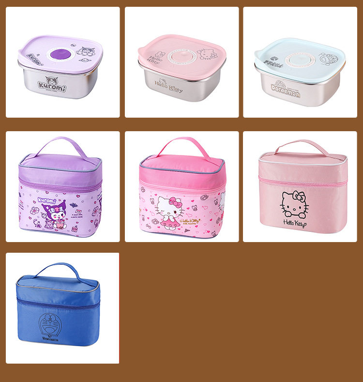 304不锈钢保鲜盒饭盒可爱卡通便当盒微波加热食品冰箱收纳盒带盖详情20