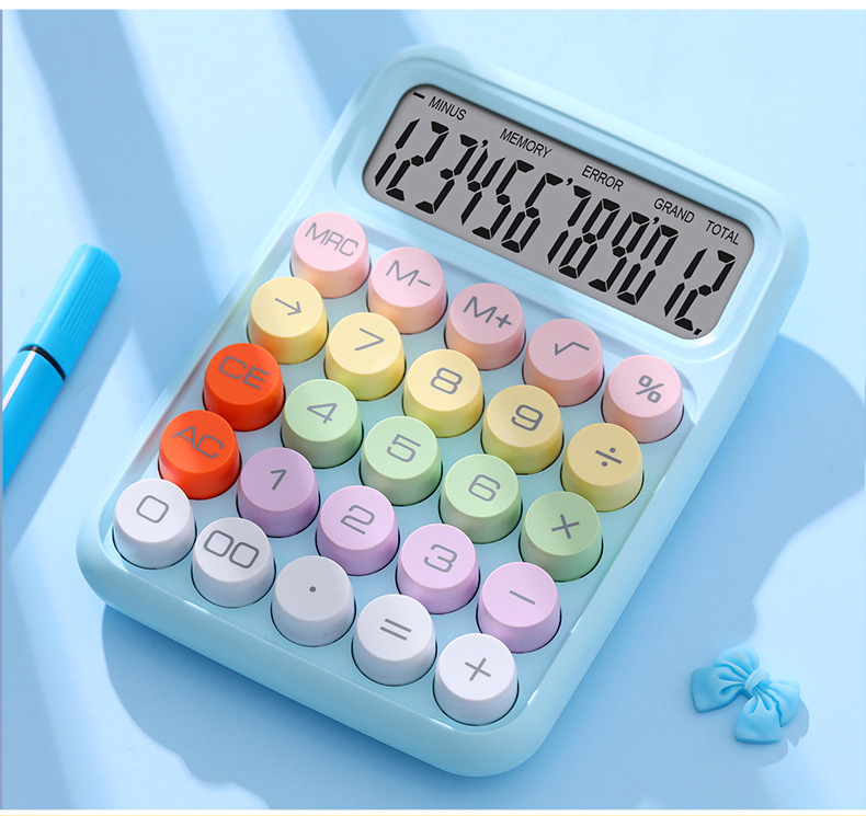 817BMAX high appearance level mechanical keyboard calculator, portable 12-digit calculator for student exams, cross-border pic 16