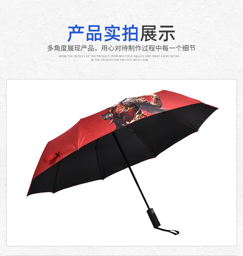Wholesale of 8-bone black rubber folding sun umbrellas, portable umbrellas, semi-automatic sun protection umbrellas, all-weather gift umbrellas pic 24