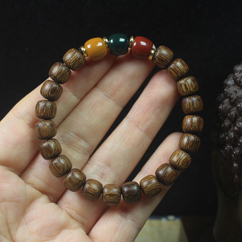 沉香木圆满款20mm手串老型珠算盘珠手链国风文玩佛珠念珠手饰详情12