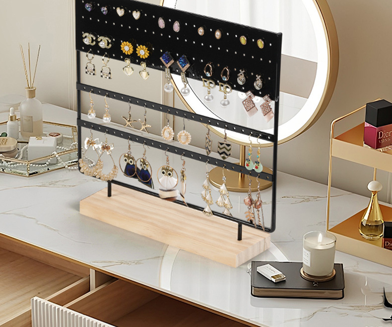 外贸新款金属144孔首饰架 桌面耳环戒指耳环架项链饰品架子展示架详情7