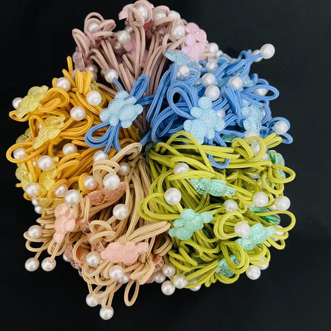 No. 129 Bear Hair tie 100 yuan per bundle of bear hair tie rubber band hair band, popular and cute hair tie rubber band 1 yuan wholesale supply pic 5