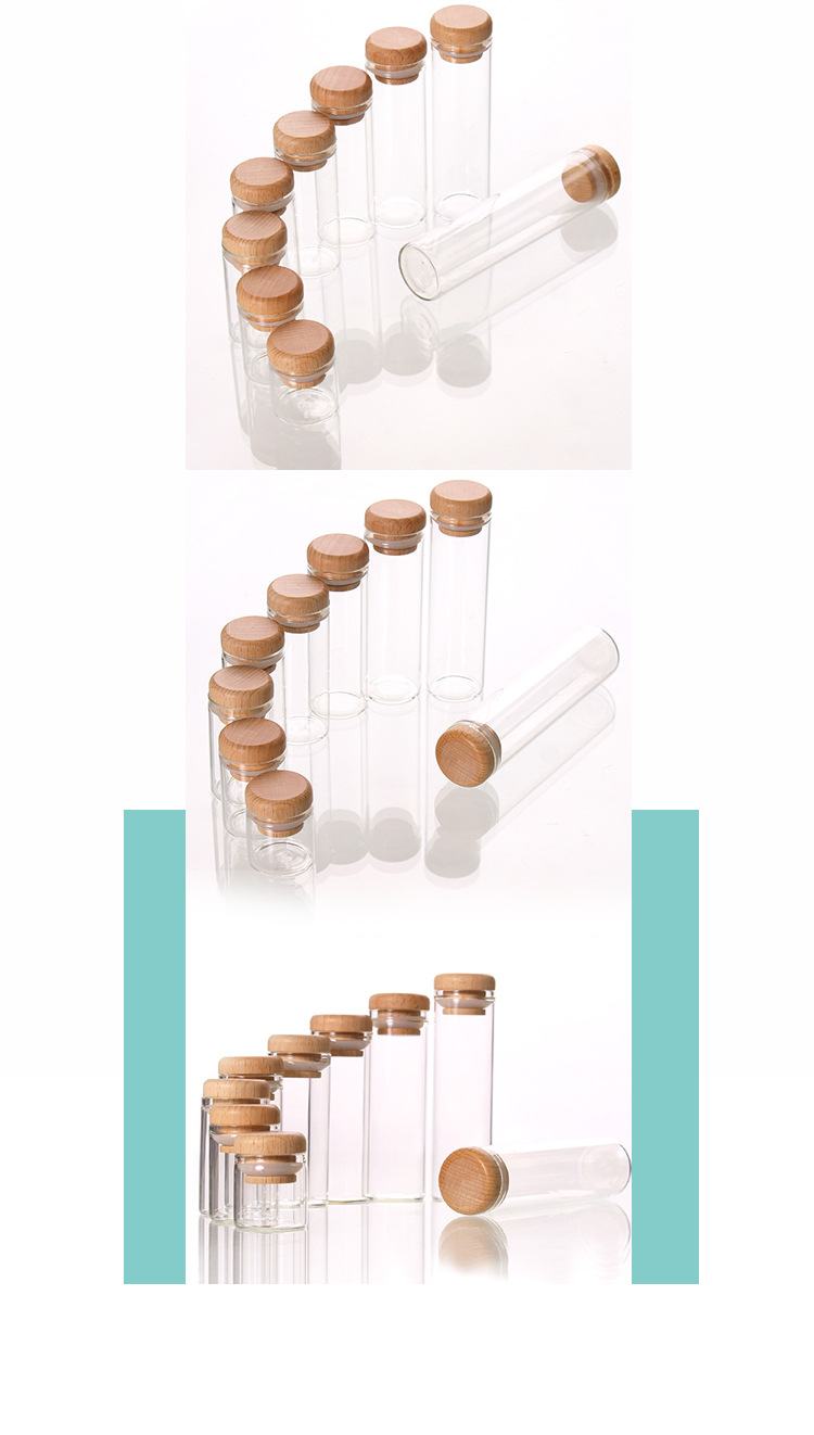 Longchuan glass bottle wooden LIDS can be engraved with 3g and 5g Zhengshan Xiaozhong black tea fruit tea packaging mini tea cans pic 14