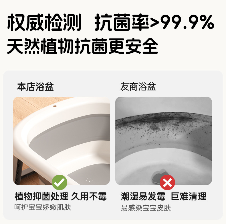 Xiaomuma baby bath tub, baby bath tub, foldable, sitting and lying, large household bath tub, one-piece delivery pic 17