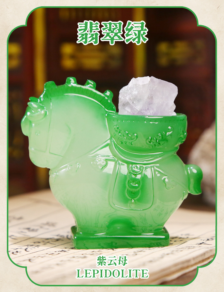 Tang Sancai cultural relics energy blind box, cartoon trendy toys, crystal design, resin handicrafts, ornaments, table ornaments, blind box pic 14