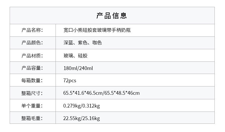 美婴堂新款婴儿玻璃奶瓶防摔硅胶套吸管杯喝水杯母婴用品详情2