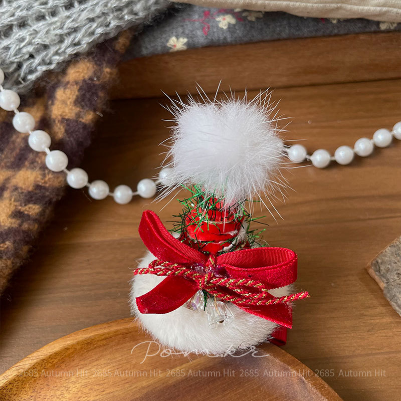 New Korean-style Christmas-themed fabric handcrafted hair clips for children, cute side clips, versatile hair accessories, girl clips, Christmas fun hair clips, Christmas hats, deer shaped plush mesh decorations, festive and joyous girl headwear pic 12