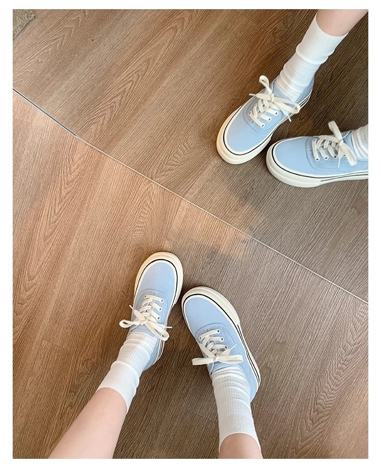 苏茵茵同款7cm厚底小白鞋帆布鞋女2025新款夏休闲鞋一脚蹬德训鞋详情8