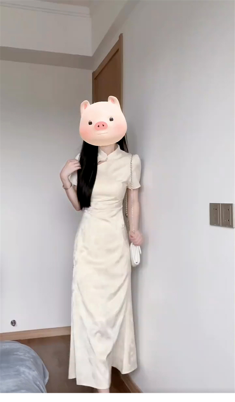 改良旗袍连衣裙子夏季新中式国风女装气质收腰绝美长裙2025年新详情1