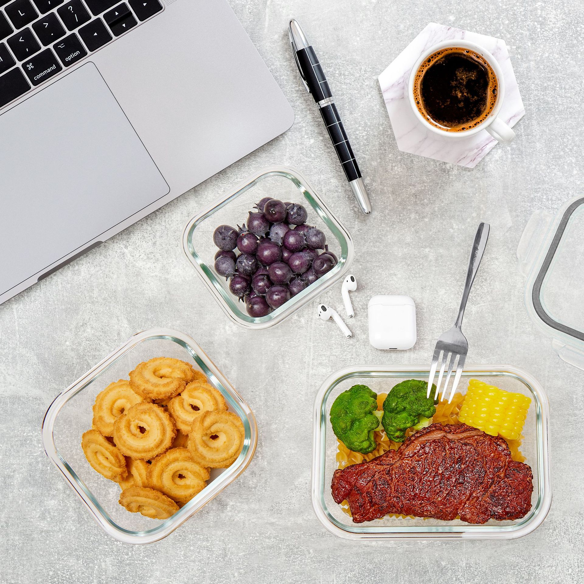 弘来泰玻璃保鲜盒套装饭盒微波炉加热水果便当盒食品级冰箱专用详情5