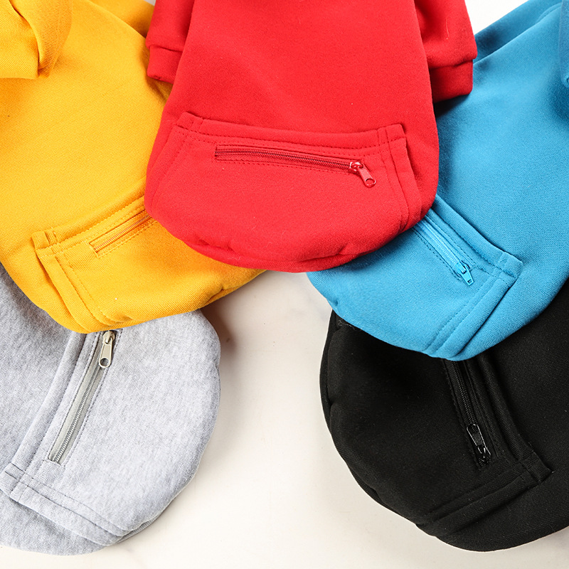 Otoño e invierno peluche de oro cremallera de bolsillo sudaderas grandes y medianas para perros perros ropa de gato fardo suministros para mascotas pic 28