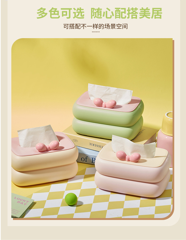 Creative and high-end dopamine tissue box, living room napkin box, desktop coffee table storage, cute tissue box pic 7