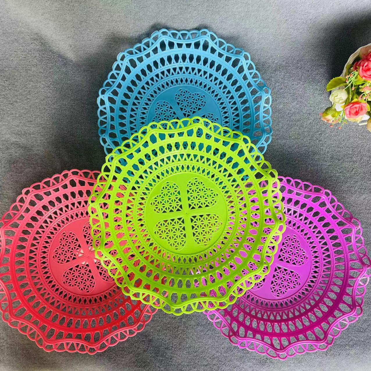 【 Zone 3-9 】902 Fruit Basket 300 yuan per box, hollow vegetable washing basket, Fruit basket, round fruit basin basket, creative living room plastic fruit basket wholesale pic 2