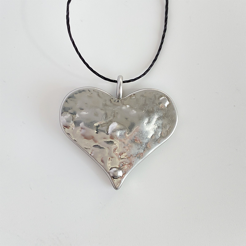 韩国小众设计感韩素希同款抽绳心形可调节长款项链女做旧爱心款式详情5