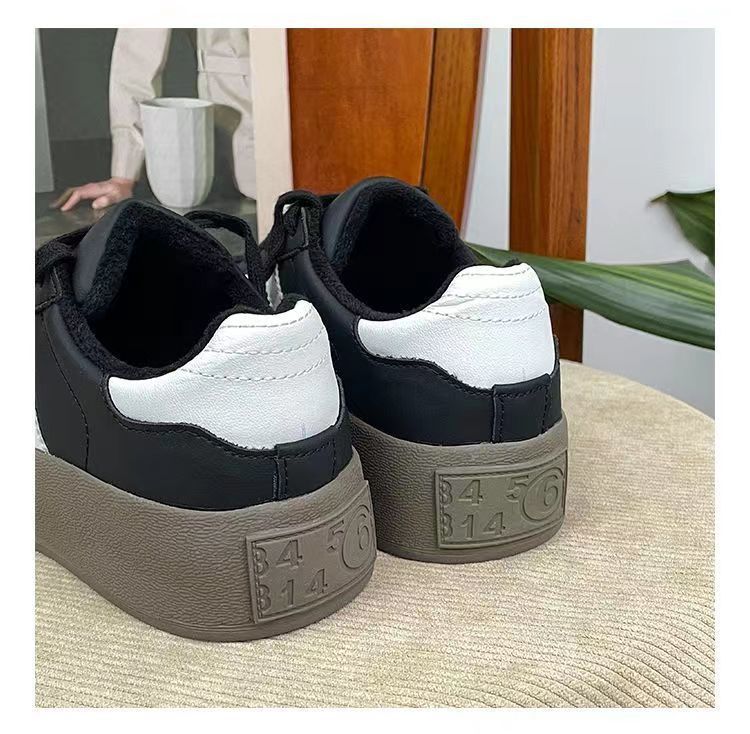 德训鞋2025冬季新款女鞋舒适时尚低帮休闲复古板鞋厚底增高小白鞋详情6