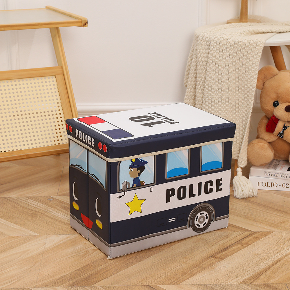 Wholesale of seated cartoon car storage boxes, multi-functional large-capacity storage boxes, folding storage stools pic 6