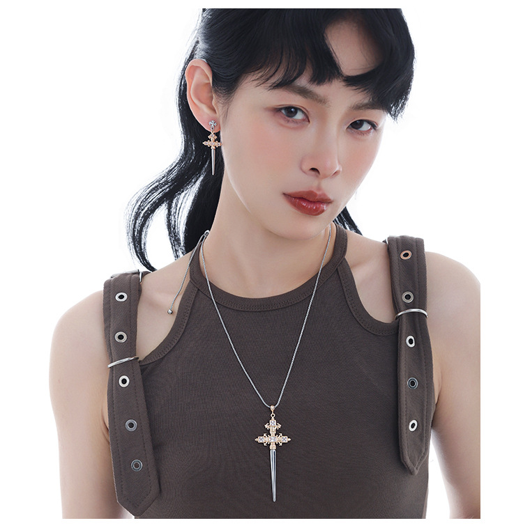 【定制】斧刃裁决系列耳环女款时尚简约冷淡风百搭日常耳钉耳饰品 pic 7