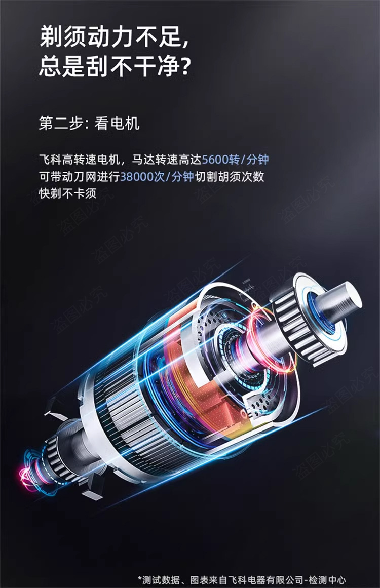 Feike one-piece hair replacement razor, electric rechargeable shaving knife, beard knife, water-washable floating blade FS903 pic 3