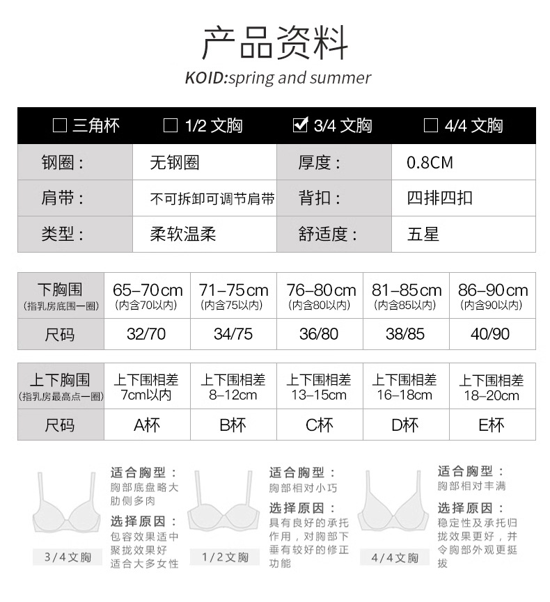 莫代尔内衣女小胸聚拢夏季薄款透气收副乳防下垂无钢圈蕾丝文胸罩详情8
