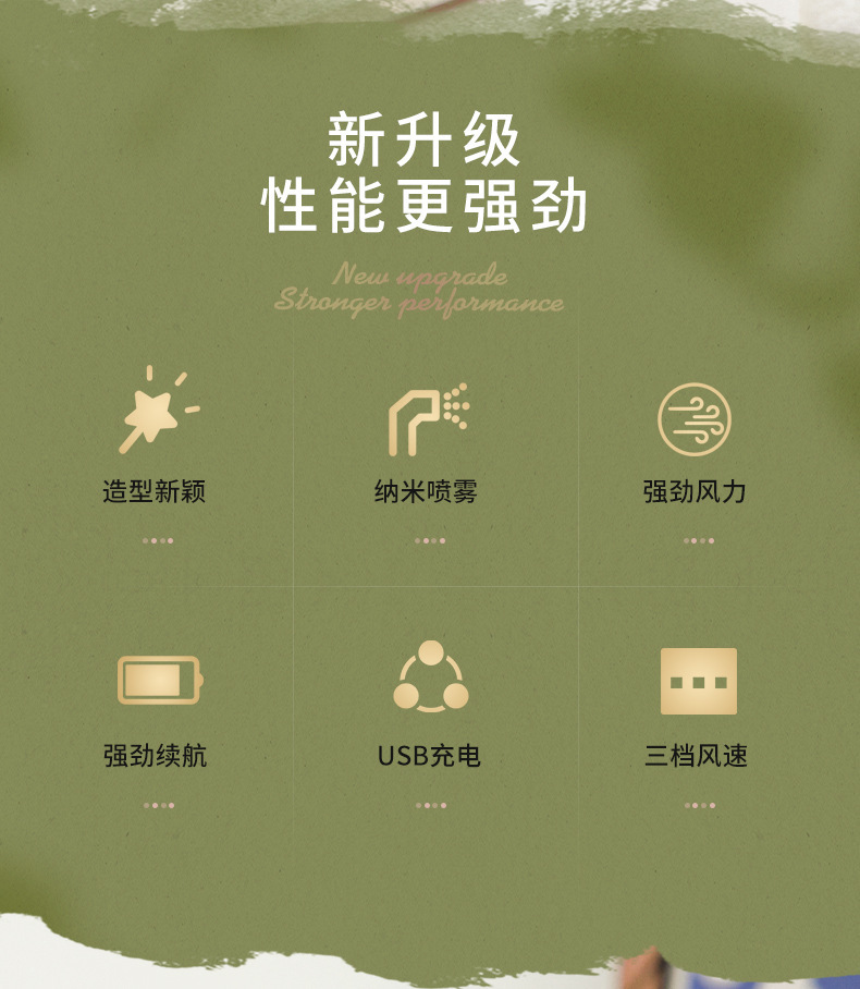 小狐狸风扇高颜值加湿补水充电喷雾家用办公室桌面便携式凉夏过季详情2