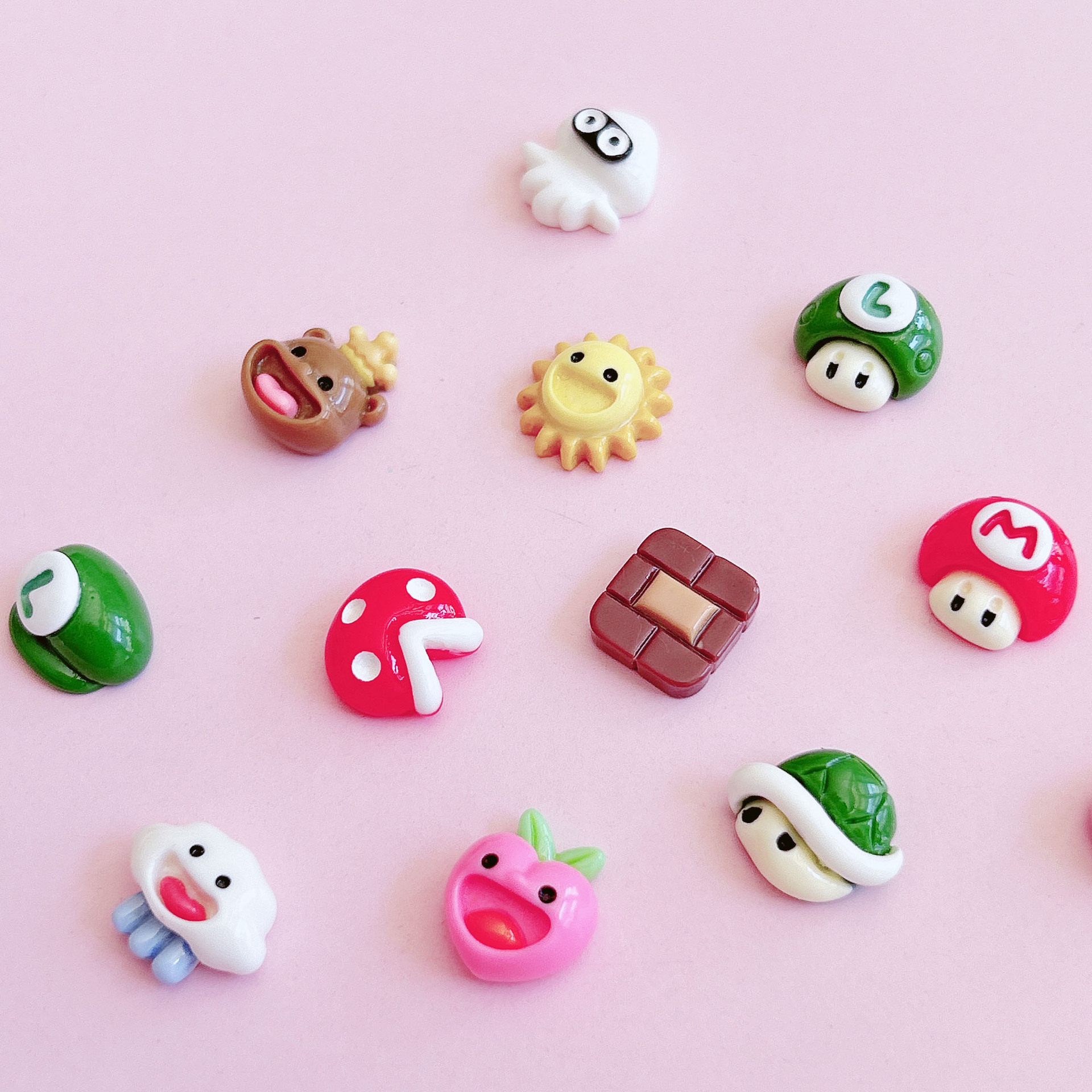 Boutique mini juegos dibujos animados bonecos resina accesorios accesorios diy mano horquillas materiales parches accesorios pic 11