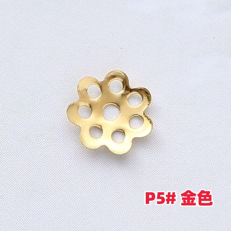 100 pieces per package, color retention, 6mm flower stand, petal cap, hollowed-out bracelet accessory, diy handcrafted gold and silver spacers pic 4