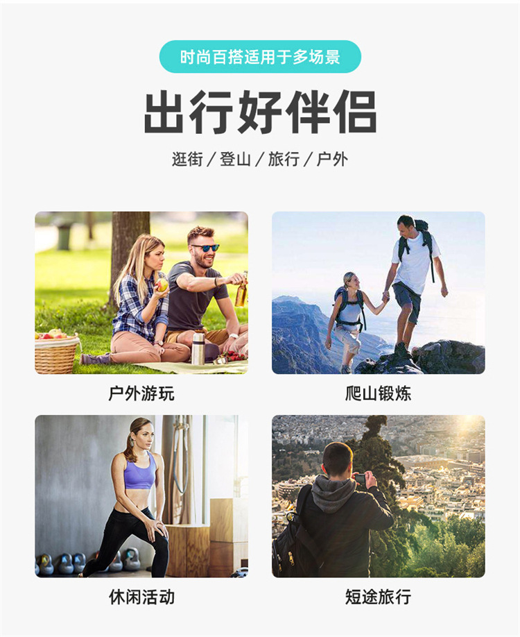 Wholesale of new cross-border outdoor folding bags with logo printing, hiking bags, water-resistant backpacks, and backpacks pic 11