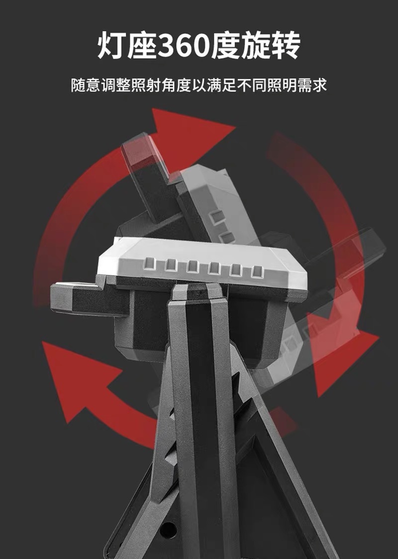 跨境LED投光灯户外照明超长续航便携式手提充电工地露营泛光投射详情10