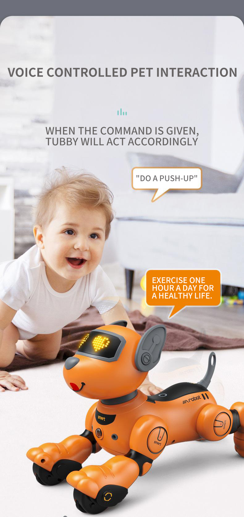 跨境俄语玩具电动机器狗智能语音跟随编程特技狗儿童益智萌机器人详情3