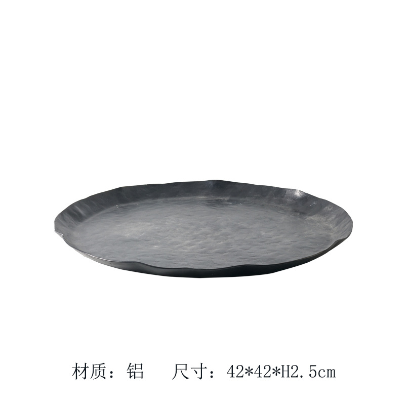 印度进口铝制银色不规则浅边水果盘零食坚果收纳托盘茶盘摆件装饰详情34