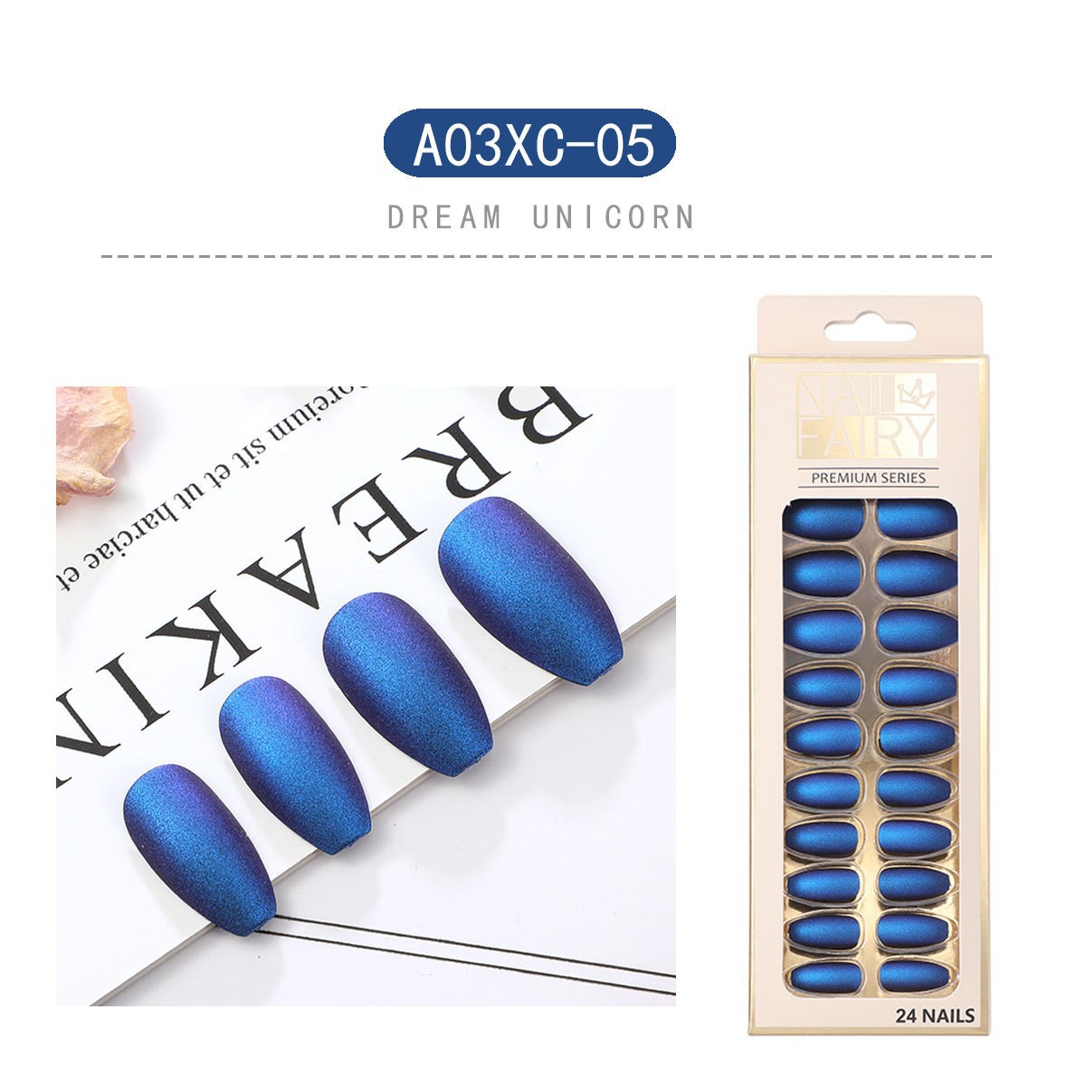 Customized colorful matte ballet nails, finished nail pieces, matte coffin nails, 24 pieces of nail pieces, artificial nails pic 2