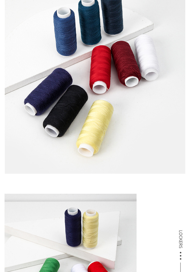 跨境专供10色小卷缝纫线手工家用缝衣线diy彩色涤纶线缝纫线套装详情13