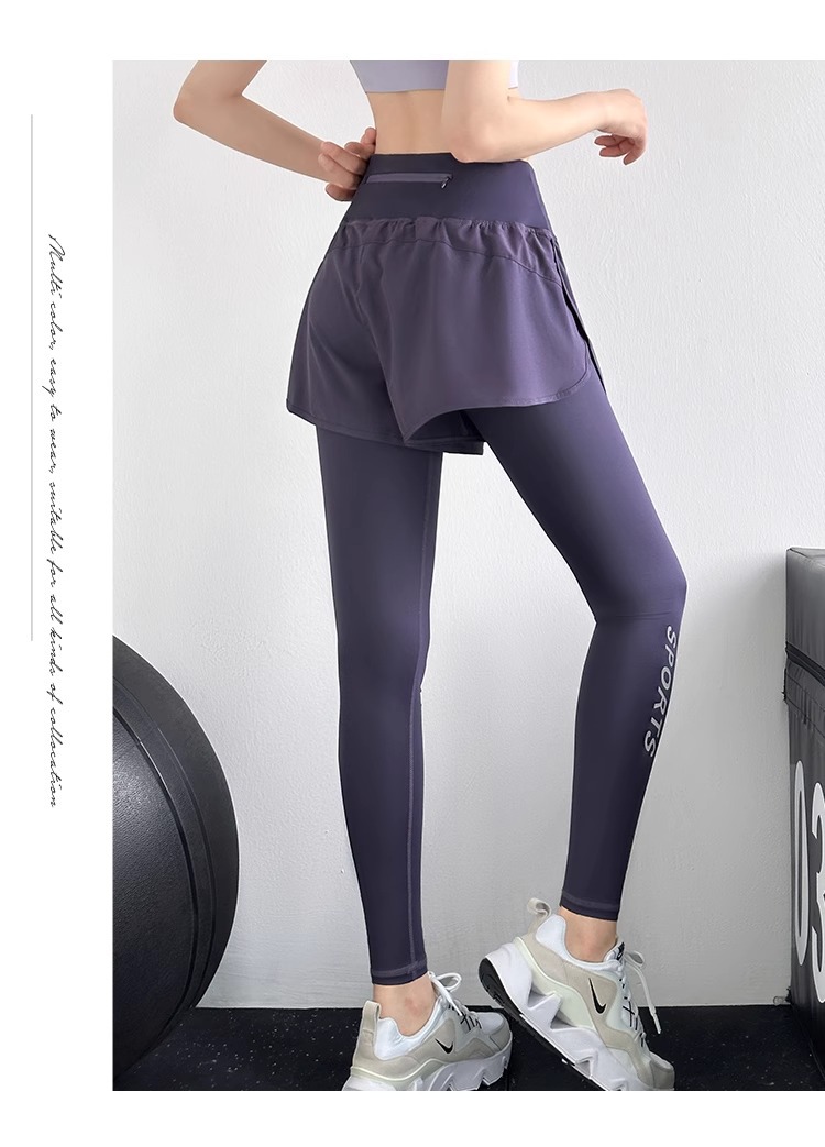 Two sets of yoga pants for women, summer running and fitness wear, high-waisted, hip-lifting, elastic and slimming outdoor sports long pants wholesale pic 15
