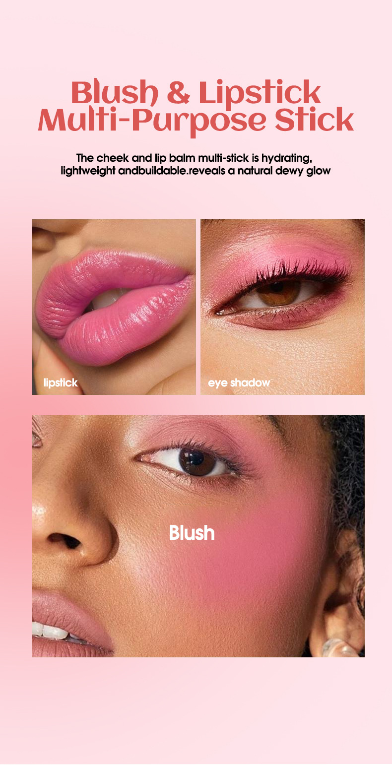 【跨境专供】MEIDIAN魅点腮红唇部多效膏面部彩妆防水腮红膏批发详情16