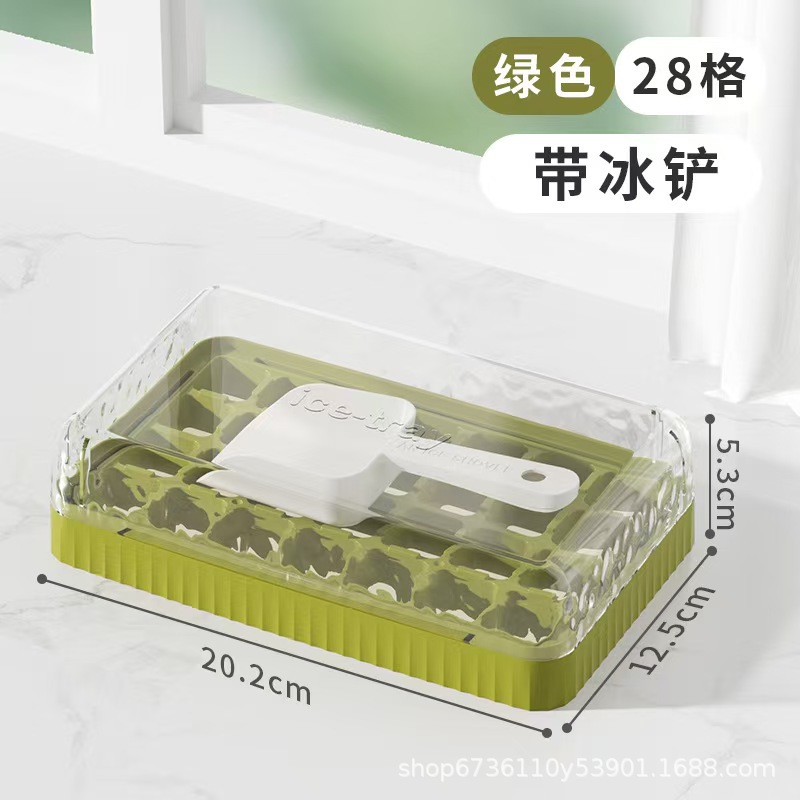 Homemade ice cube box for home use, large-capacity food-grade silicone ice storage box with lid, pressed ice cube tray pic 1