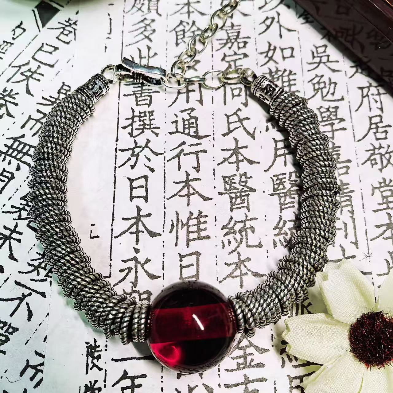 S925银血珀盘缠福禄吉祥尾链小众国潮风新中式女款手链详情2